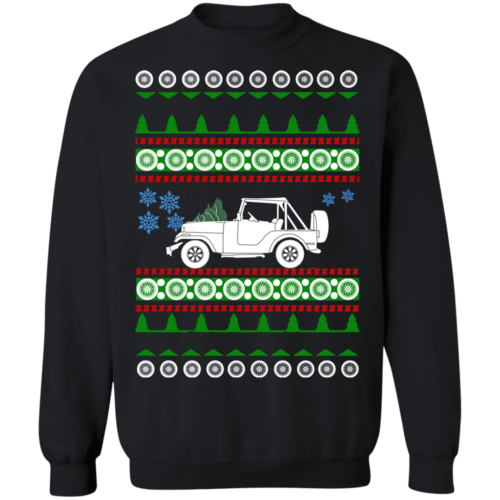 american car offroad truck CJ5 ugly Christmas Sweater