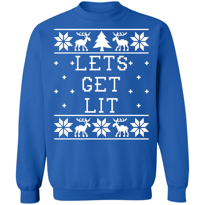 let's get lit ugly christmas sweater sweatshirt