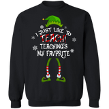 I just like to Teach, teaching is my favorite Ugly Christmas Sweater sweatshirt