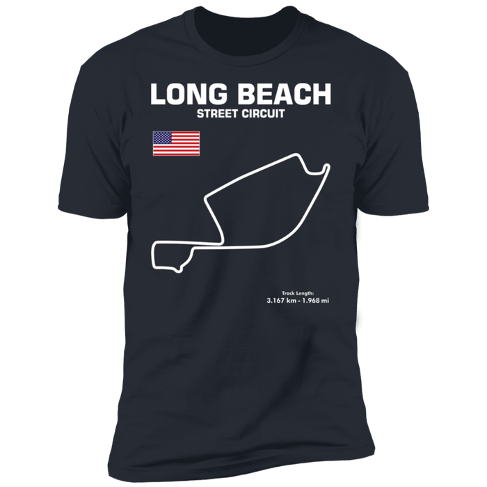 LBC Long Beach Street Circuit Race Track Outline T-shirt