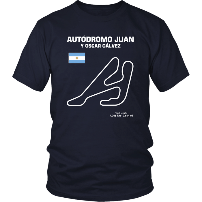 Autódromo Juan y Oscar Gálvez Buenos Aires Race Track Outline Series T-shirt or Hoodie