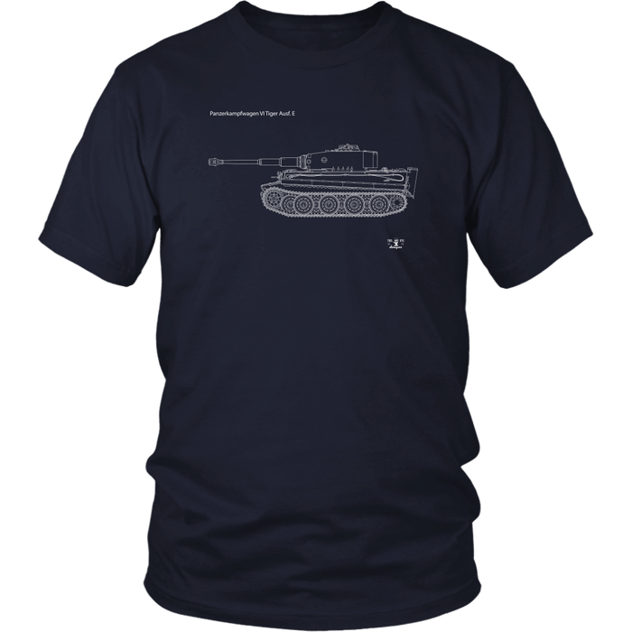 Tank Blueprint Tiger 1 Panzerkampfwagen VI Tiger Ausf. E T-shirt and Hoodie