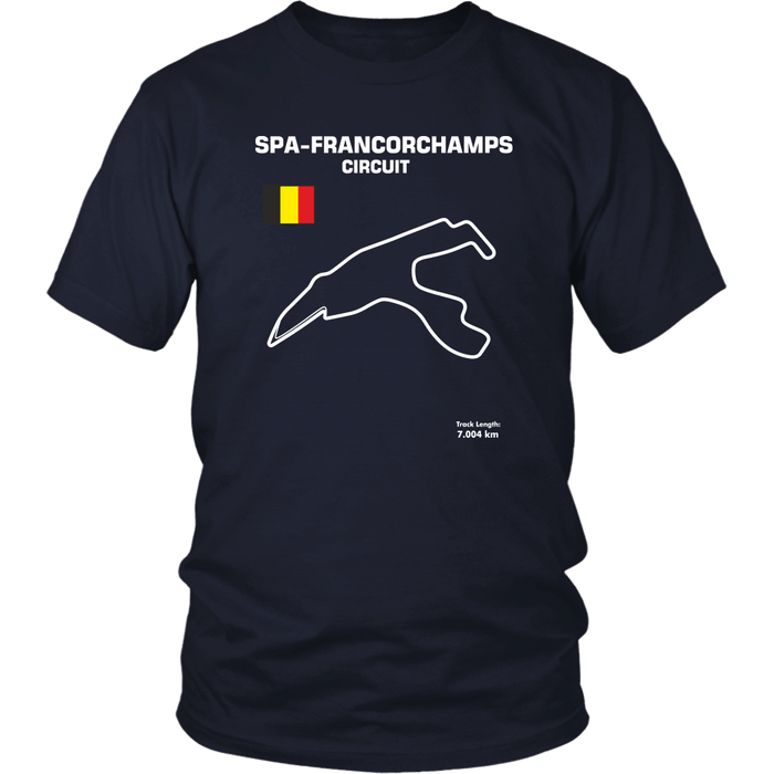 Circuit de Spa-Francorchamps Track Outline Series T-shirt and Hoodie