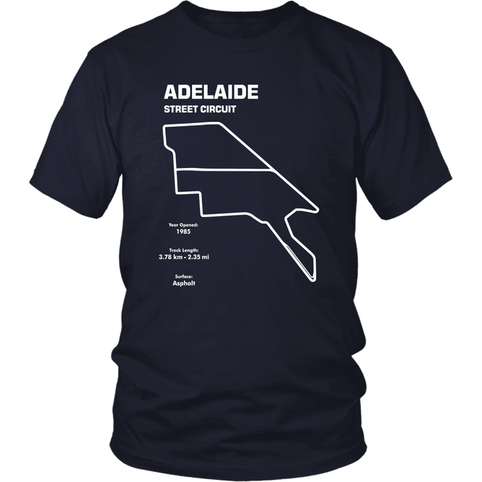 Adelaide Street Circuit Track Outline Series T-shirt (Adelaide Parklands Circuit)