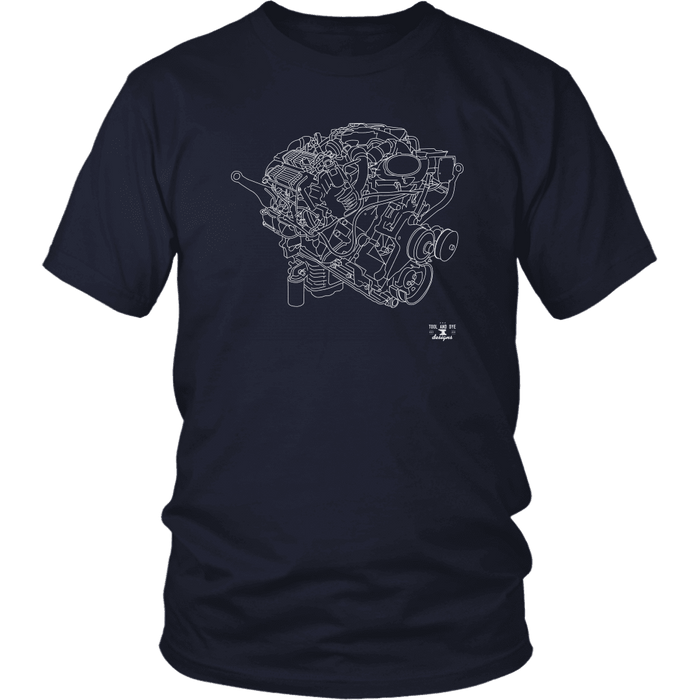 Ford PowerStroke Diesel Engine Blueprint Series T-shirt