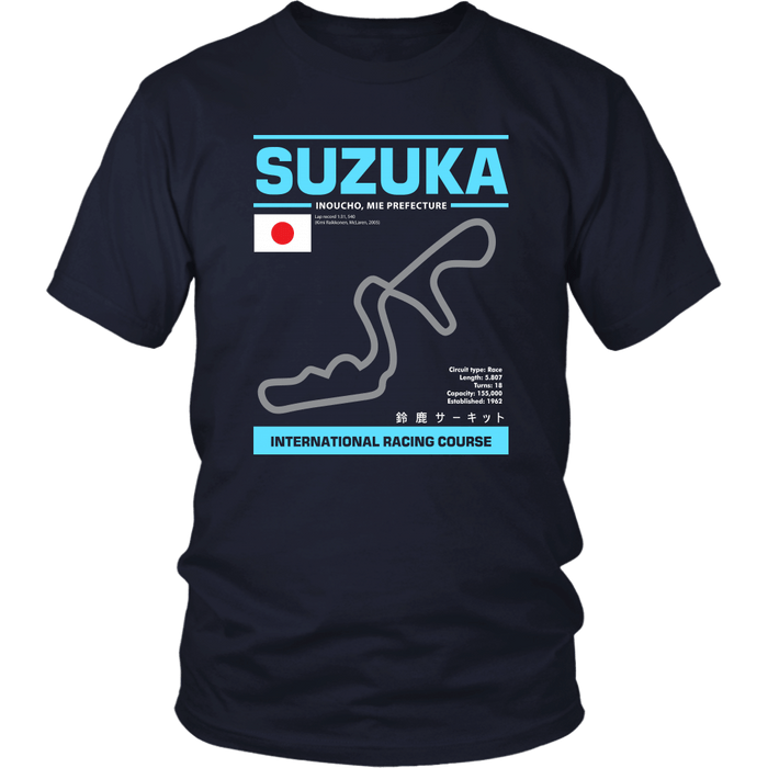 Suzuka International Racing Course Race Track Outline Series T-shirt Ver. 2