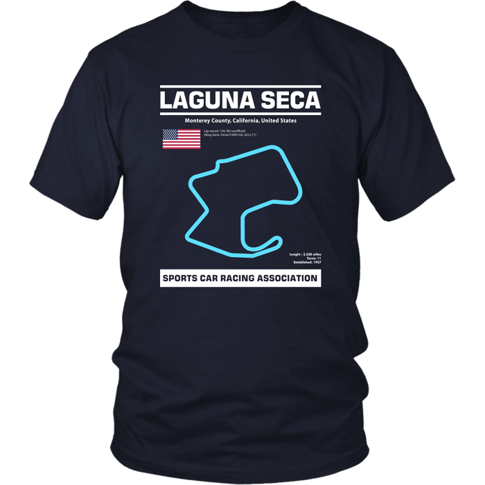 Version 2 Laguna Seca Race Track Outline Series T-shirt