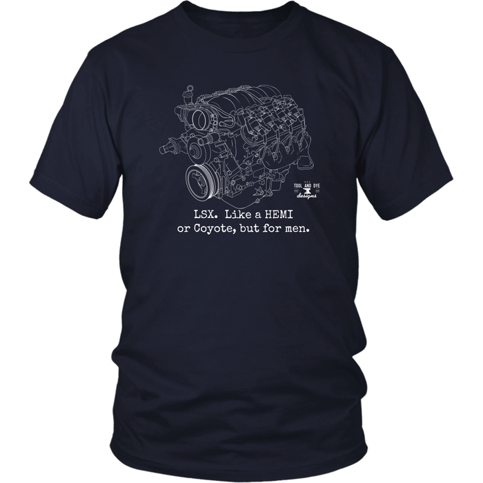 Engine Blueprint Series LSX like a HEMI or Coyote but for men t-shirt or hoodie