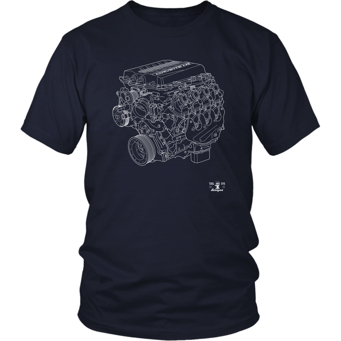 Engine Blueprint Series V8 LT5 ZR1 T-shirt and Hoodie