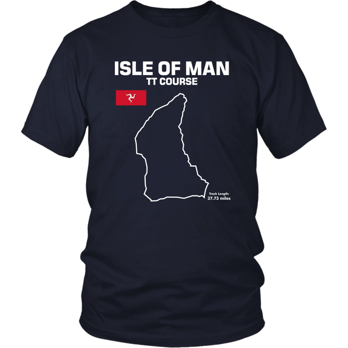 Isle of Man TT Mountain Course Track Outline Series T-shirt and Hoodie