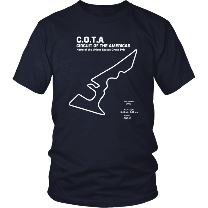 Circuit of the America's COTA Race Track Outline Series T-shirt