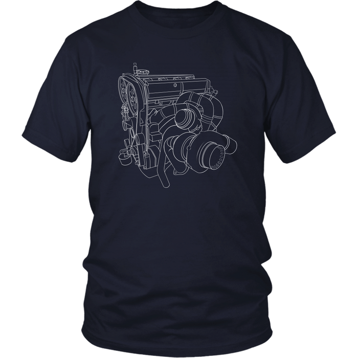 Mitsubishi 4G63 Engine Blueprint Variation 3 Big Turbo t-shirt and hoodie