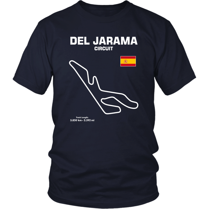 Del Jarama Circuit Spain Race Track Outline Series T-shirt or Hoodie