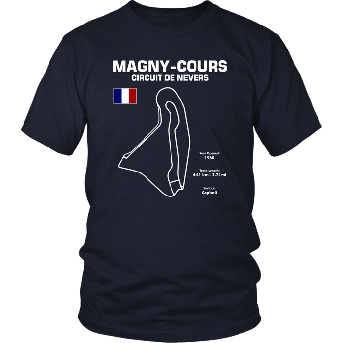 Circuit de Nevers Magny Cours Version 3 Track Outline Series T-shirt and Hoodie