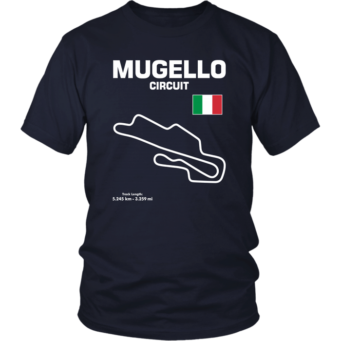 Mugello Circuit Racetrack Outline Series T-shirt and Hoodie