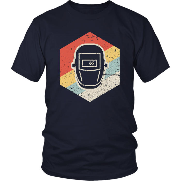 Vintage Retro Welding Helmet Icon T-shirt and Hoodie