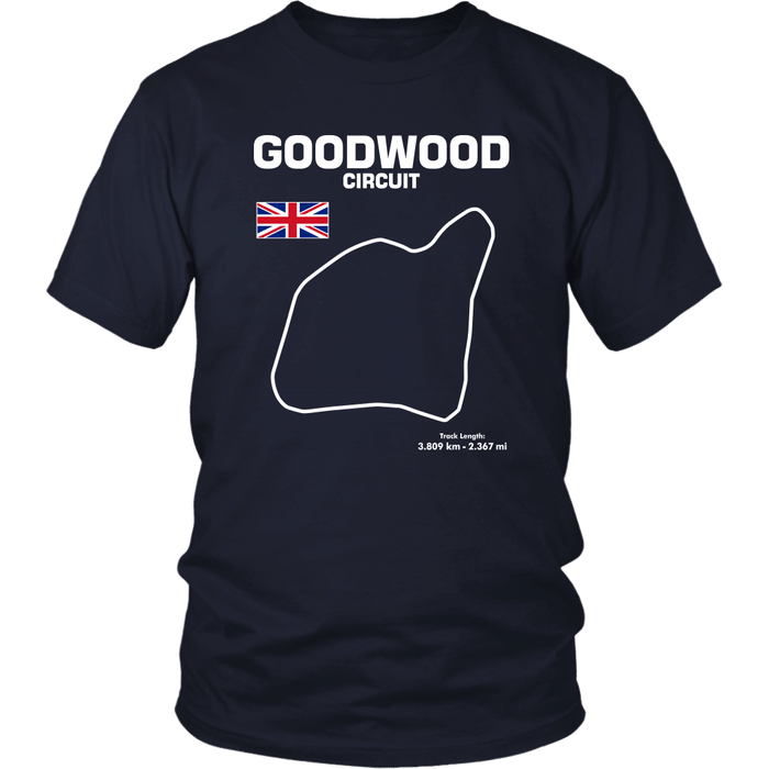 Goodwood Circuit Race Track Outline series t-shirt or hoodie