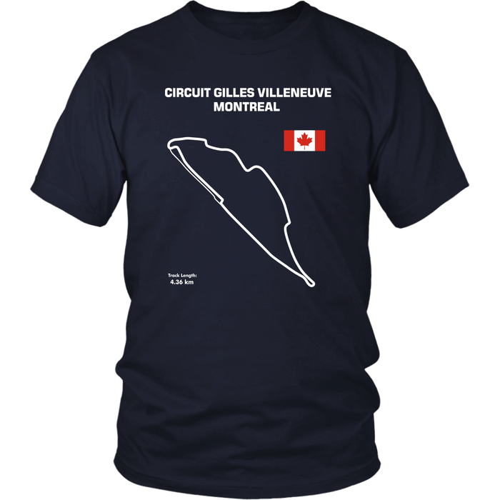 Gilles Villeneuve Montreal Circuit Track Outline shirt version 2