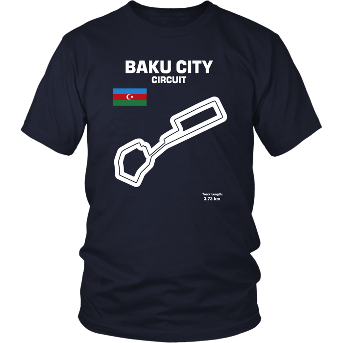 Baku City Circuit Track Outline Series T-shirt and Hoodie