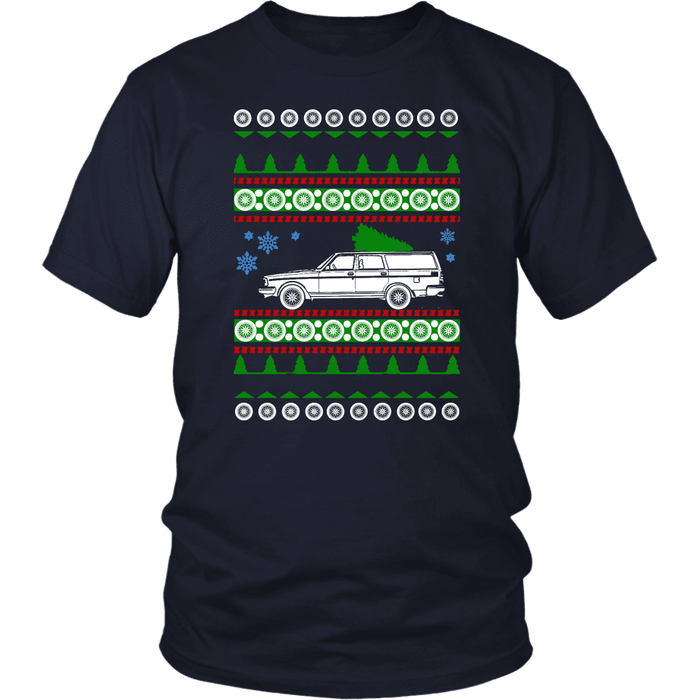 Volvo 245 Wagon Ugly Christmas T Shirt