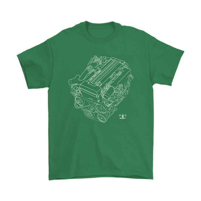 Toyota 1JZ Twin Turbo Blueprint Engine Illustration T-shirt and hoodie