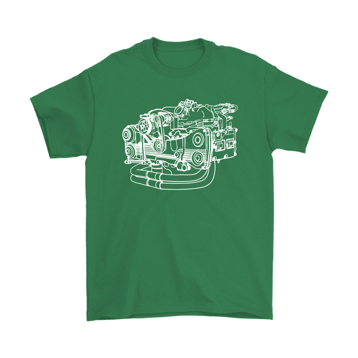 Japanese Car EJ Engine Blueprint Illustration T-shirt