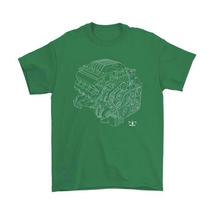 Engine Blueprint T-shirt like a 6.2L Hellcat  Illustration