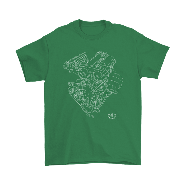 Mazda Miata First Generation Engine Blueprint Illustration T-shirt