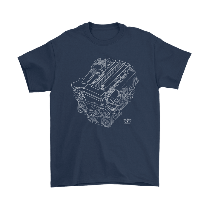 Toyota 1JZ Twin Turbo Blueprint Engine Illustration T-shirt and hoodie