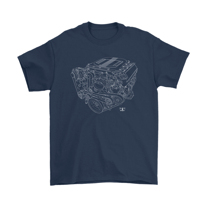 Chevy LT4 Engine Blueprint Illustration T-shirt