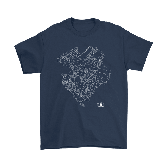 Mazda Miata First Generation Engine Blueprint Illustration T-shirt