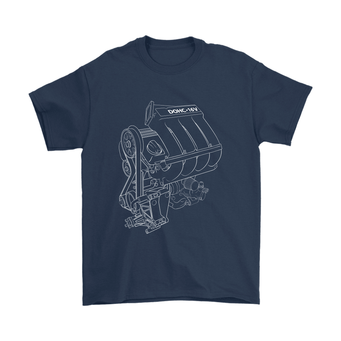 german car engine 16V engine blueprint illustration t-shirt mens and womens