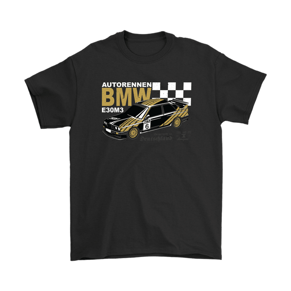 bmw e30 m3 autorennen autoracing dtm black gray tshirt 