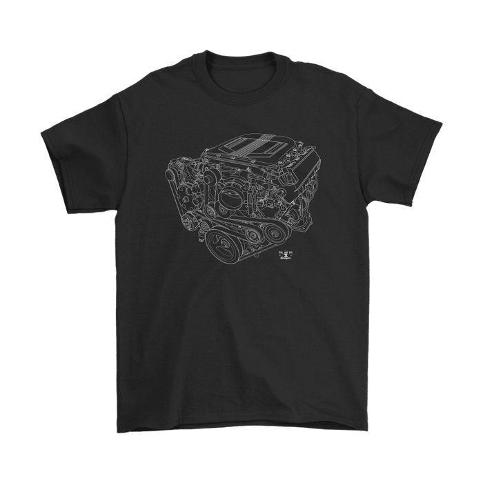 Chevy LT4 Engine Blueprint Illustration T-shirt