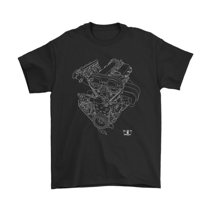 Mazda Miata First Generation Engine Blueprint Illustration T-shirt