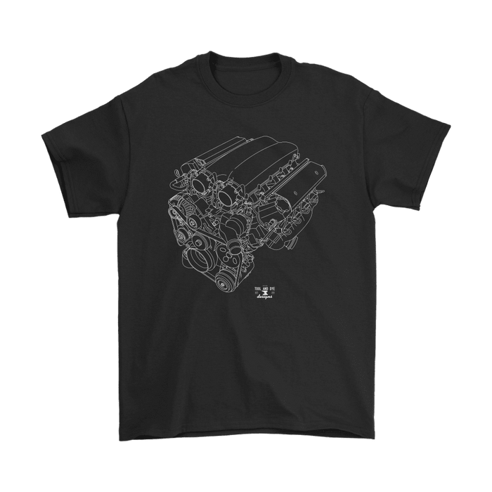 Engine Blueprint Illustration like a v10 Series T-shirt