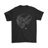 Dodge Viper V10 Engine Blueprint Illustration Series T-shirt