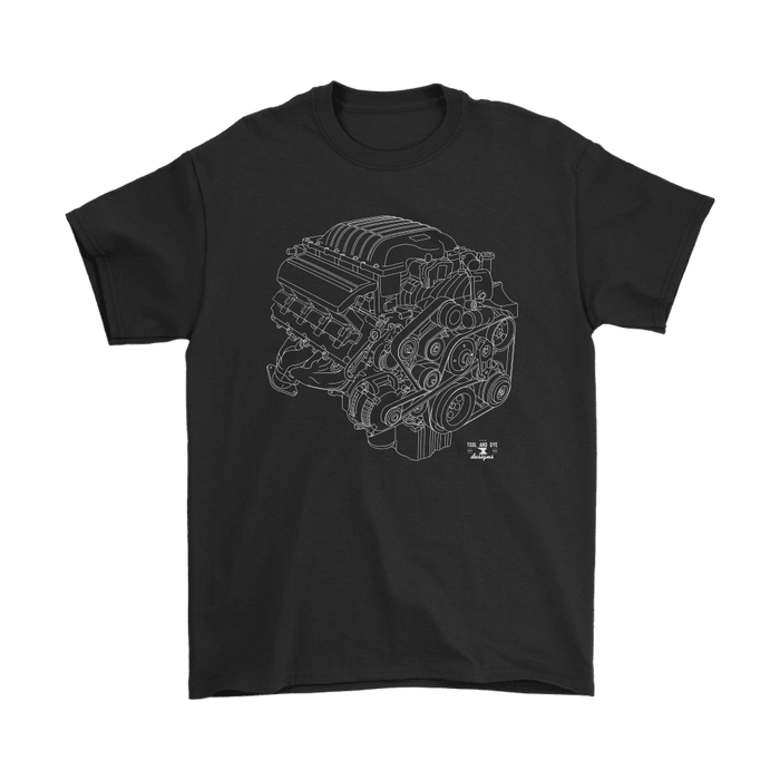 Engine Blueprint T-shirt like a 6.2L Hellcat  Illustration