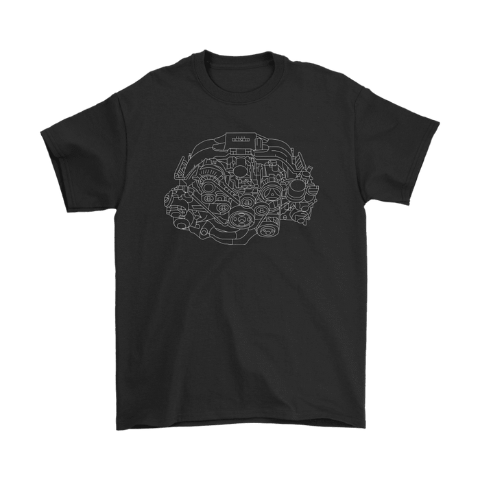 Japanese Car FA20 BRZ Engine Blueprint Illustration T-shirt