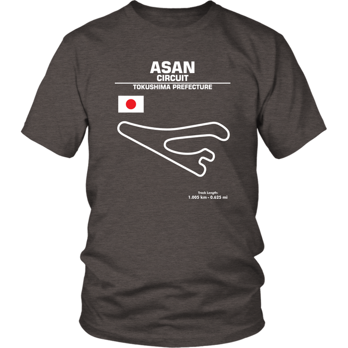 Asan Circuit Japan Race Track Outline Series T-shirt or Hoodie