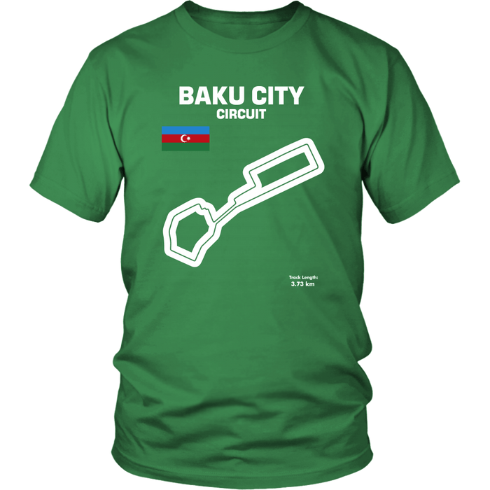 Baku City Circuit Track Outline Series T-shirt and Hoodie