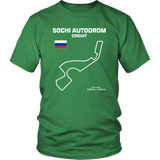 Sochi Autodrom Circuit Track Outline Series T-shirt and Hoodie