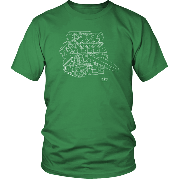 Volvo V8 Race Engine Blueprint Illustration Series T-shirt