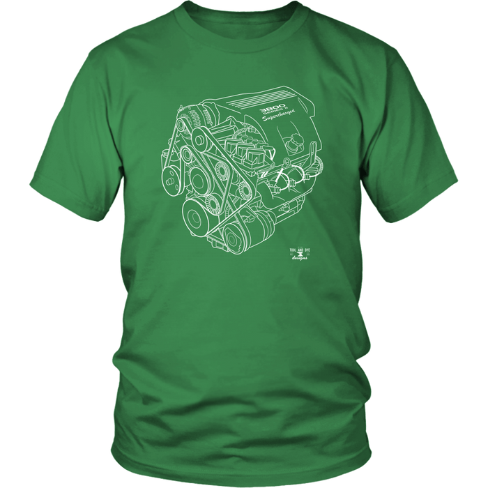 L67 Series 2 3800 Supercharged GM Engine Blueprint Series T-shirt