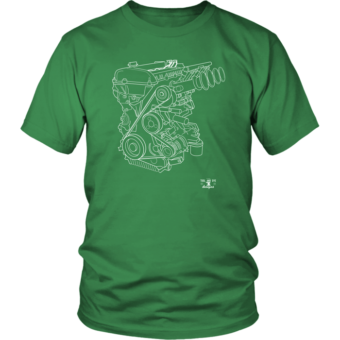 MZR Mazda Duratec Engine Blueprint Series T-shirt