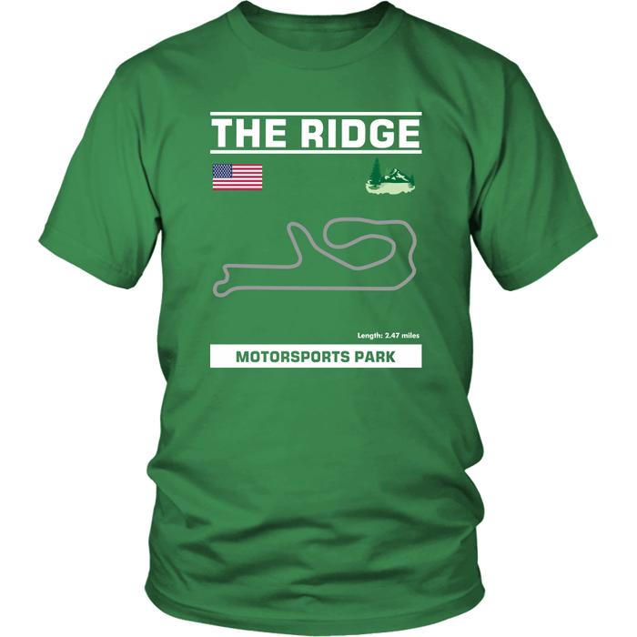 Washington State The Ridge Race Track Outline Series T-shirt