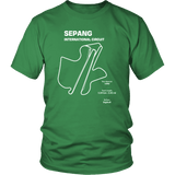 Sepang Malaysian International Circuit Race Track Outline Series T-shirt