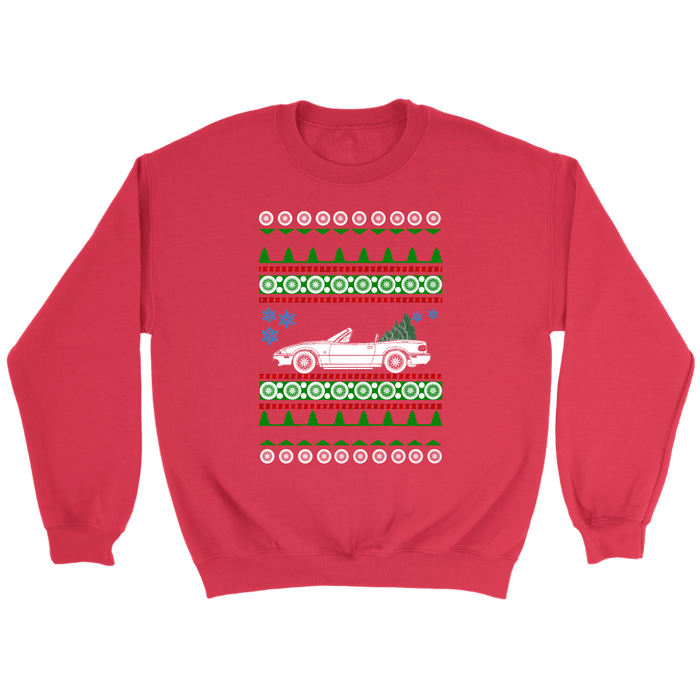 Miata NA new tree ugly xmas sweatshirt