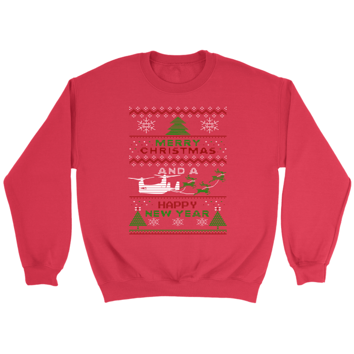 Osprey Helicopter Military Ugly Christmas Sweater