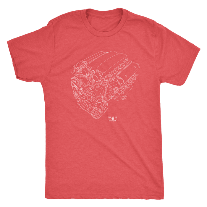 Engine Blueprint Illustration like a v10 Series T-shirt